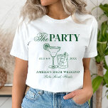 Margaritas & Matrimony Bachelorette Party T-Shirt<br><div class="desc">Dieses Design besticht durch trendigen,  fetten Text mit handgezeichneten Cocktails und einem grünen Margarita-Thema.</div>