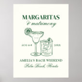 Margaritas & Matrimony Bachelorette Poster (Vorne)