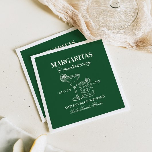 Margaritas & Matrimony Bachelorette Serviette