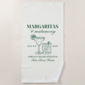 Margaritas & Matrimony Bachelorette Strandtuch (Vorderseite)
