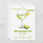 Margaritas & Matrimony Bachelorette Weekend Party Einladung (Vorderseite)