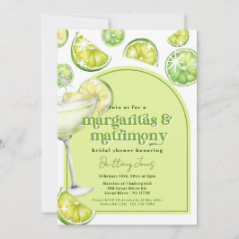 Margaritas & Matrimony Green Groovy Brautparty Einladung