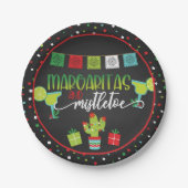 Margaritas & Mistletoe Weihnachten Party Plate Pappteller (Vorderseite)