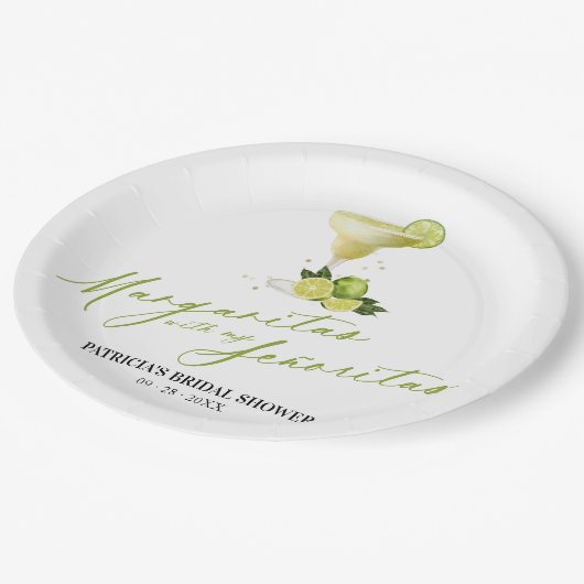 Margaritas mit meinem Señoritas-Brautparty Pappteller (Schrägansicht)