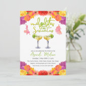 Margaritas mit meiner Senorita Floral Einladung (Stehend Vorderseite)