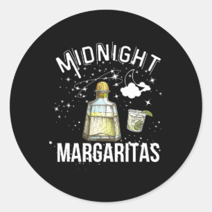 Margaritas Party Mitternacht Zu Halloween Hexe Nie Runder Aufkleber