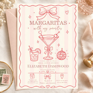 Margaritas Pool-Skizze Party-Cocktail Junggesellin Einladung