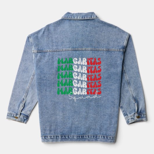 Margaritas Squad Retro Design Jeansjacke (Rückseite)