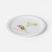 Margaritas & Tacos Pappteller (Schrägansicht)