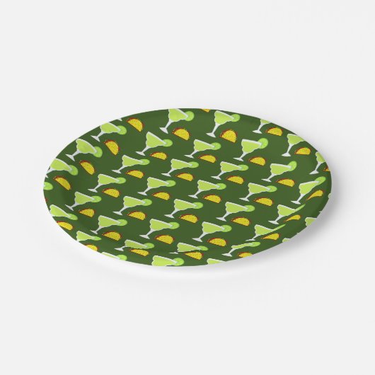 Margaritas + Tacos! Pappteller (Schrägansicht)