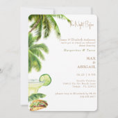 Margaritas & Tacos The Night Before Palm Trees Einladung (Vorderseite)