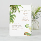 Margaritas & Tacos Tropical Birthday Party Einladung (Stehend Vorderseite)