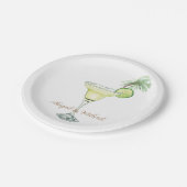 Margaritas Tropical Couple Names Pappteller (Schrägansicht)