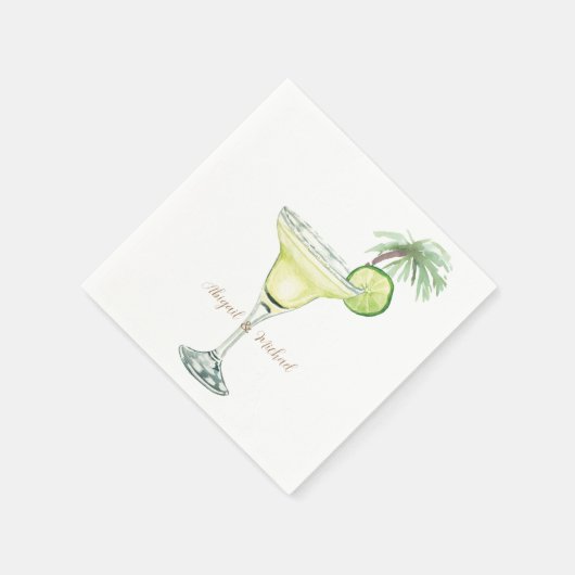 Margaritas Tropical Couple Names Serviette (Ecke)