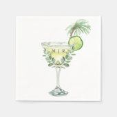 Margaritas Tropical Monogramm II Serviette (Vorderseite)