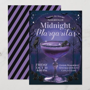Margaritas um Mitternacht Cocktailparty (lila) Einladung