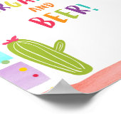 Margaritas und Bier Bar Cactus Fiesta Tafelzeichen Poster (Ecke)