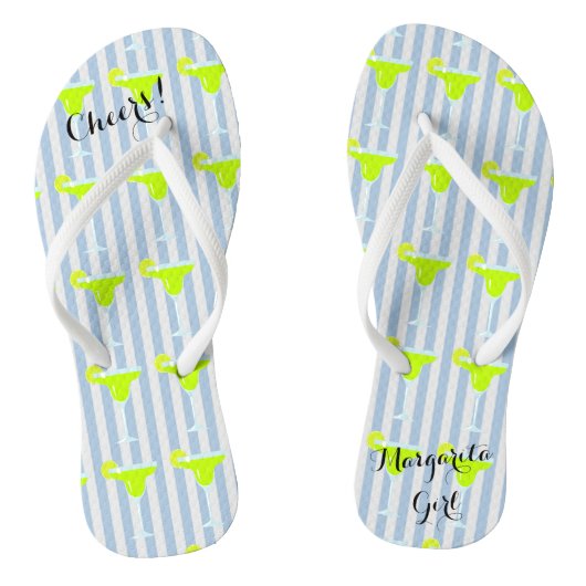 Margaritas und Limes Fiesta Party Flip Flops Badesandalen (Fußbett)