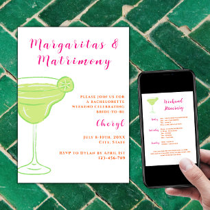 Margaritas und Matrimone Bachelorette Weekend Einladung