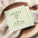 Margaritas und Matrimone Green Striped Serviette<br><div class="desc">Machen Sie sich bereit, die Braut zu feiern mit einem unvergesslichen Wochenende! Das "Margaritas & Matrimony" Bachelorette Wochenende-Design, kreiert, um jeden Moment Ihrer Feier so einzigartig wie die Braut selbst zu gestalten. Diese elegante Kollektion präsentiert eine Vintag inspiriert, von Hand gezeichnete Abbildung eines Margarita Cocktailglases auf einem weichen, grün gestreiften...</div>