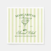 Margaritas und Matrimone Green Striped Serviette (Vorderseite)