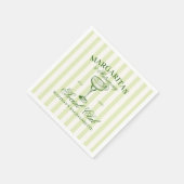 Margaritas und Matrimone Green Striped Serviette (Ecke)