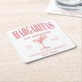 Margaritas und Matrimone Personalisiert Bacheloret Rechteckiger Pappuntersetzer (angewinkelt)