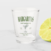 Margaritas und Matrimone Personalisiert Bacheloret Schnapsglas (Vorderseite)