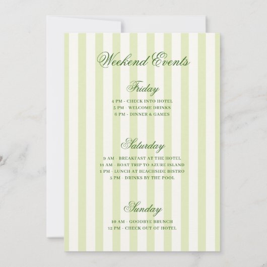 Margaritas und Matrimone Striped Bachelorette Einladung (Rückseite)