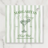 Margaritas und Matrimone Striped Bachelorette Geschenkanhänger (Rückseite)