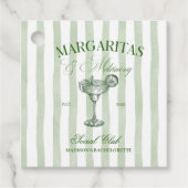 Margaritas und Matrimone Striped Bachelorette Geschenkanhänger (Vorderseite)