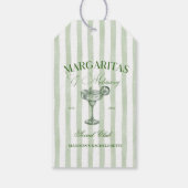 Margaritas und Matrimone Striped Bachelorette Geschenkanhänger (Rückseite)