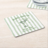 Margaritas und Matrimone Striped Bachelorette Rechteckiger Pappuntersetzer (angewinkelt)