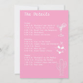 Margaritas und Matrimony Bachelorette Einladung (Rückseite)