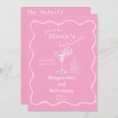 Margaritas und Matrimony Bachelorette Einladung (Vorne/Hinten)