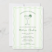 Margaritas und Matrimony handGezeichnet Brautparty Einladung (Vorderseite)