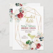 Margaritas und Mistletoe Christmas Fiesta Einladung (Vorne/Hinten)