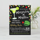 Margaritas und Mistletoe Einladung zu Weihnachten (Stehend Vorderseite)