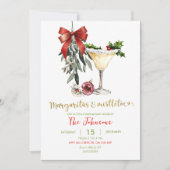 Margaritas und Mistletoe Friendsmas Party Einladung (Vorderseite)