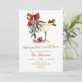 Margaritas und Mistletoe Friendsmas Party Einladung (Stehend Vorderseite)