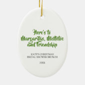 Margaritas und Mistletoe Weihnachten Keramik Ornament (Hinten)