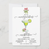 Margaritas und Mistletoe Weihnachts-Party Fiesta Einladung (Vorderseite)