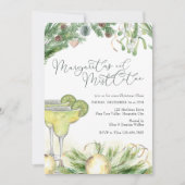 Margaritas und Mistletoe Weihnachtscocktail Party Einladung (Vorderseite)