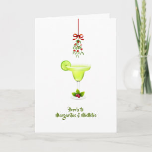 Margaritas und Mistletoe Weihnachtsgrüße Karte