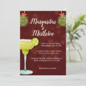 Margaritas und Mistleton Christmas Party Cocktails Einladung (Stehend Vorderseite)