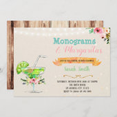 Margaritas und Monogramm-Party Einladung (Vorne/Hinten)