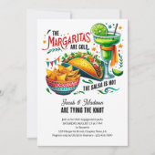 Margaritas und Tacos Fun Bunte Engagement Party Einladung (Vorderseite)