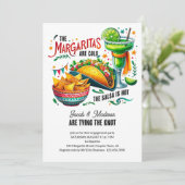 Margaritas und Tacos Fun Bunte Engagement Party Einladung (Stehend Vorderseite)