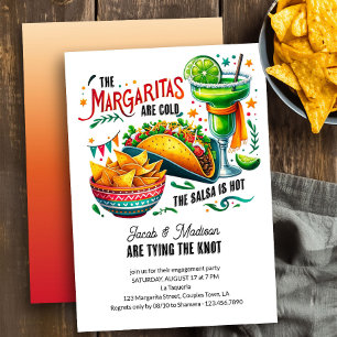 Margaritas und Tacos Lustige Farbige Verlobungspar Einladung
