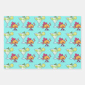 Margaritas und Tacos Pink und Blue Birthday Geschenkpapier Set (Vorderseite 2)